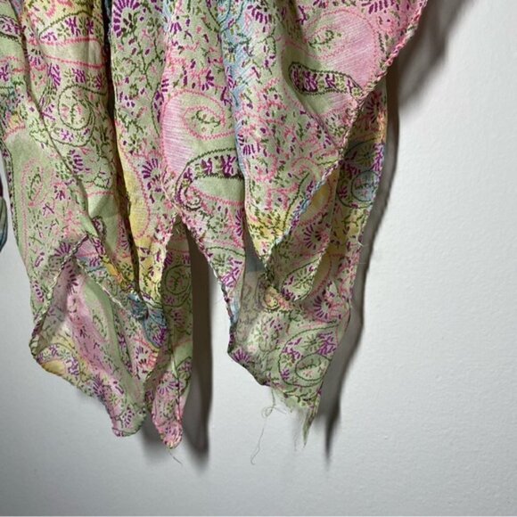 Boho 100% Silk Halterneck High Low Dress Free Size - Picture 8 of 8